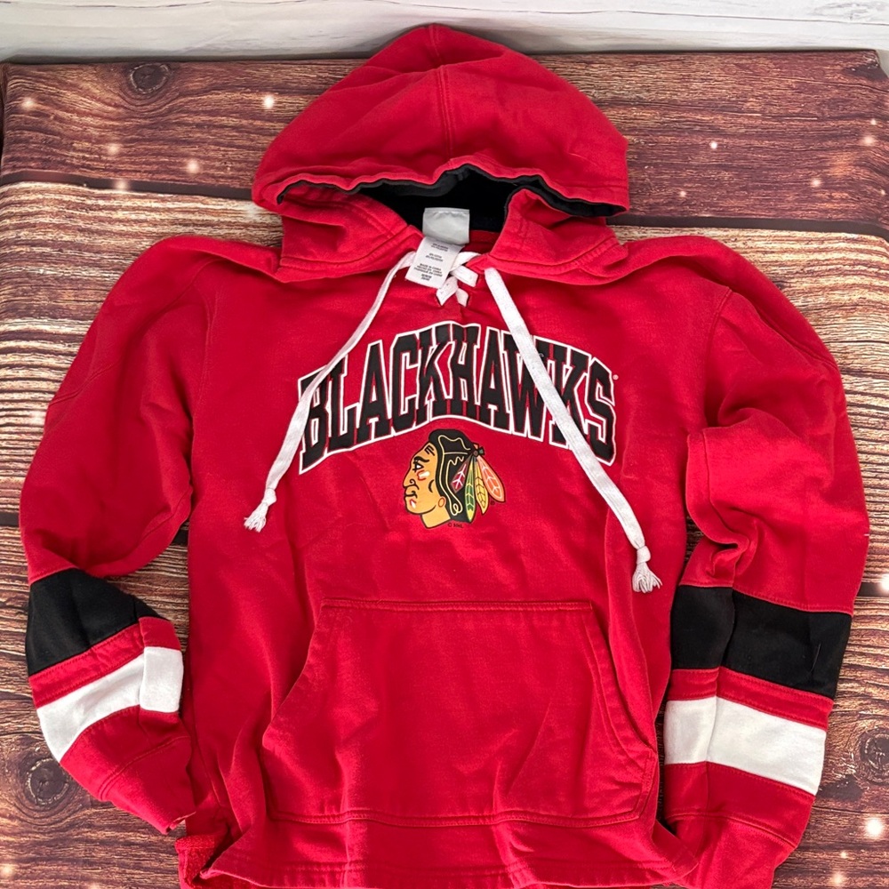 NHL Red Hoodie with White Laces